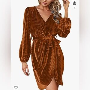 Women’s V Neck Front Swing A Line Long Midi Dress